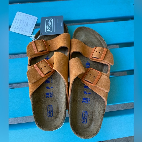 Birkenstock Arizona soft foot bed sandals orange NWT